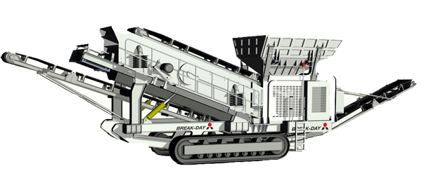 Mobile vibrating screen for gravel