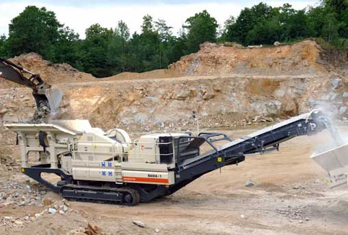 mobile rock pulverizing plant application