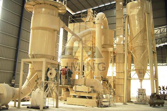 Dry grinding mill plant from bentonite production