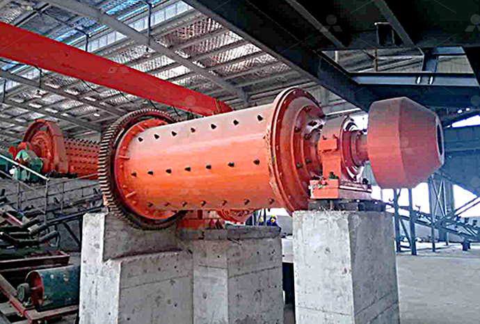 large ball mill installation at a mining site