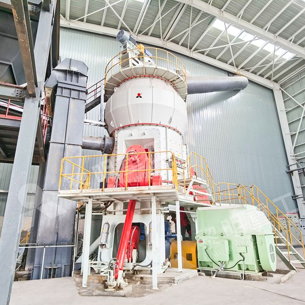 Industrial coal grinding mill in operation