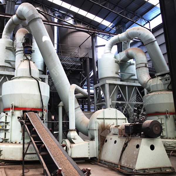 Industrial grinding mill plant for mineral powder production